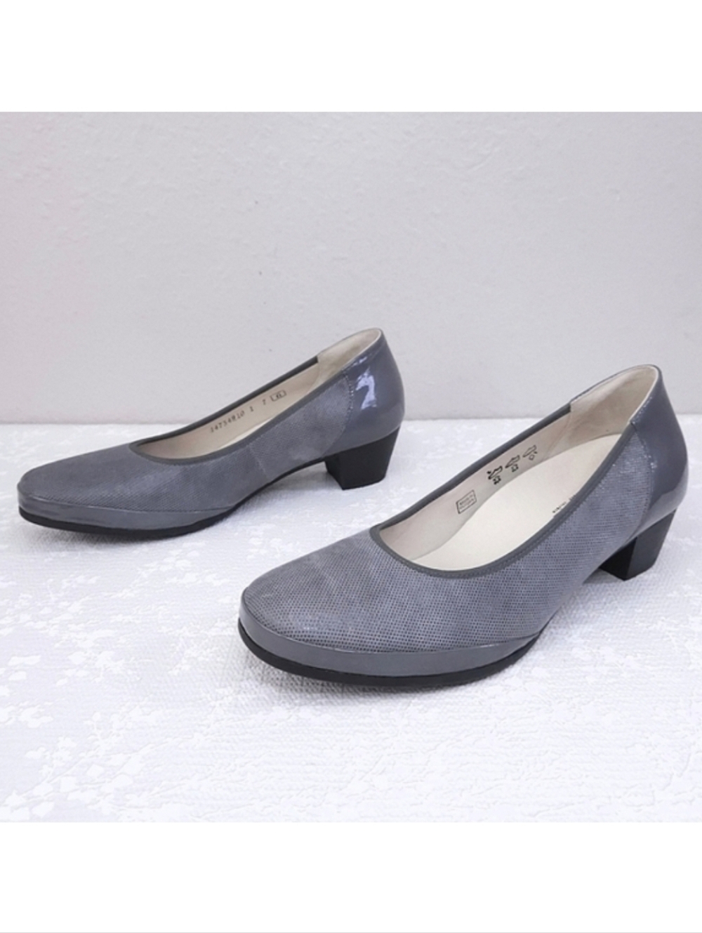 WALDLAUFER Hosana Pumps US 8.5 Gray Nubuck Slip-On Loafers